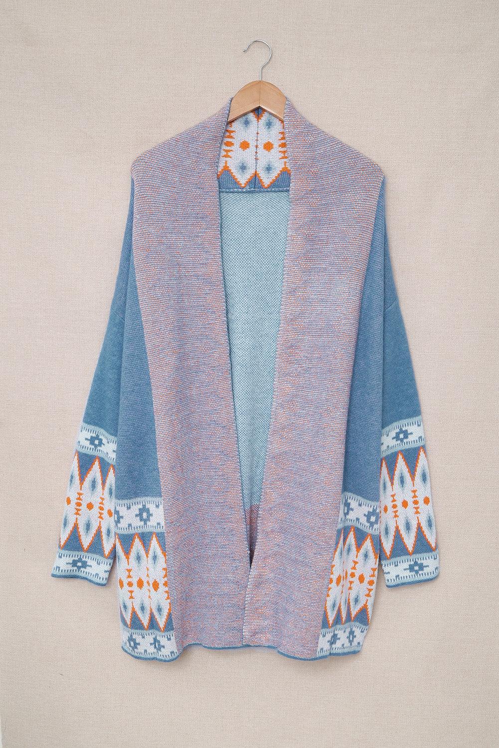 Geometric Print Knit Cardigan