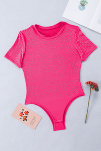 Hot Pink Rhinestone Bodysuit