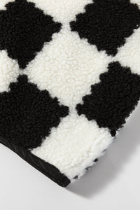 Black Checkered Sherpa Vest