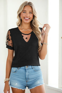 Black Floral Lace Tee